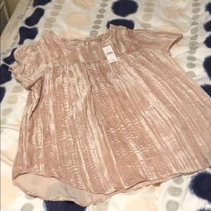 Loft Blush Pink Velvet Shirt